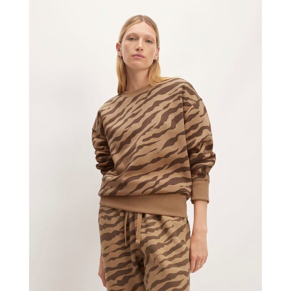 Everlane Eco-Friendly Luxe Sweater | Alpaca Wool Tiger Stripe Knit | Size M - Picture 1 of 6